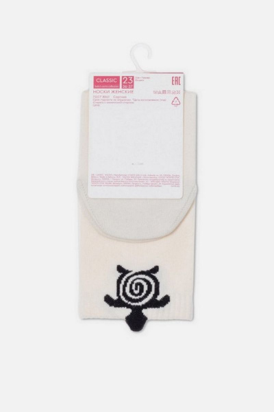 Носки хлопковые женские CONTE ELEGANT классика CONTE CONTE_CLASSIC_538 молочный - фото 3