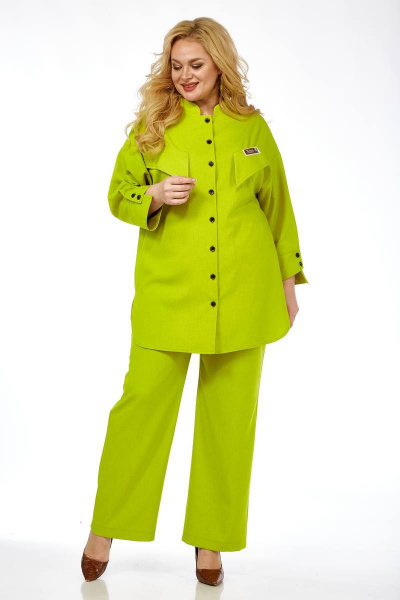 Летний костюм 2-ка: жакет и брюки из льна SVT-fashion 580 лайм - фото 3