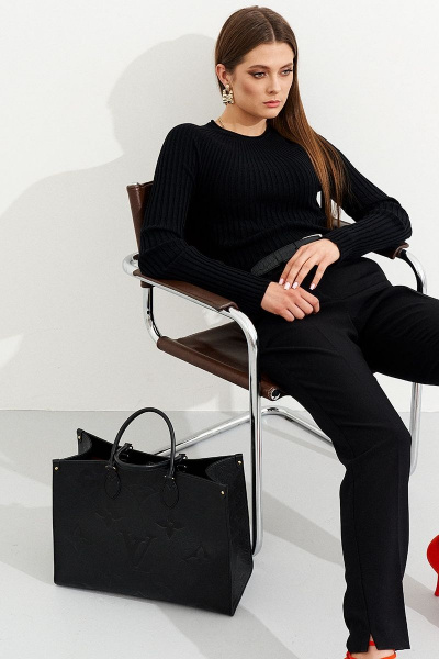 Элегантные брюки со стрелками из костюмной ткани Ketty К-01960 черный - фото 8