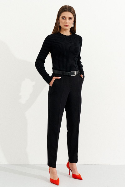 Элегантные брюки со стрелками из костюмной ткани Ketty К-01960 черный - фото 7