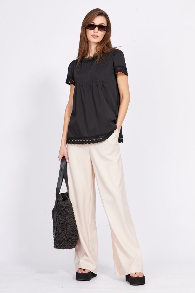 Брюки классические из текстиля с эластичной тесьмой EOLA 2394 бежевый - фото 8