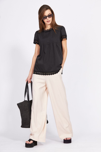 Брюки классические из текстиля с эластичной тесьмой EOLA 2394 бежевый - фото 7