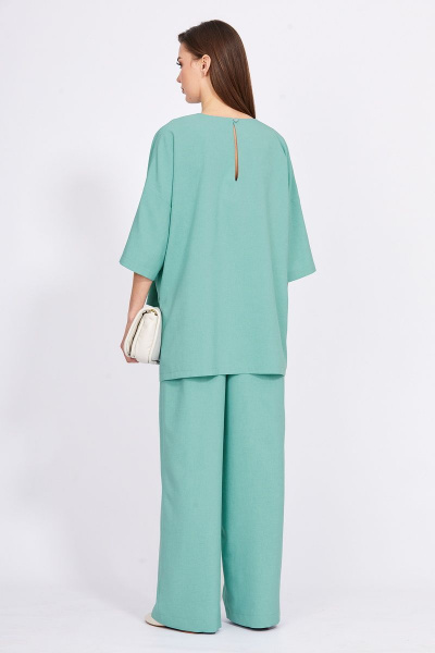 Блуза и брюки из плательной ткани с асимметричным низом EOLA 2398 мята - фото 2