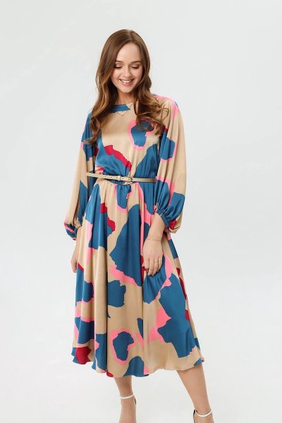 Платье из текстиля с отрезной талией, на резинке и тонким ремешком PUR PUR 995/14 - фото 2