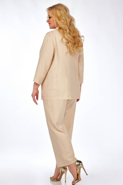 Брюки и жакет прямого кроя с жилетом LaKona 1508 песочный - фото 2