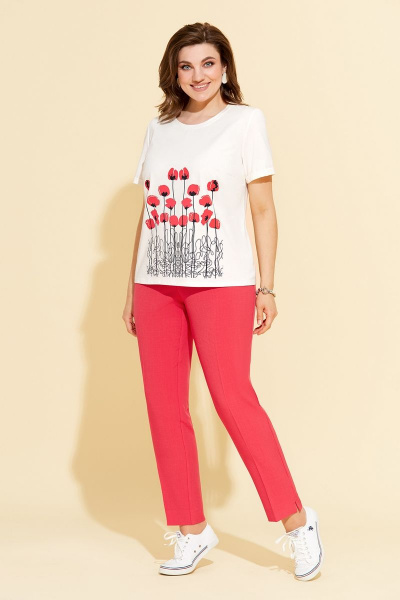 Брюки, жакет, футболка Милора-стиль 1097 красный - фото 2