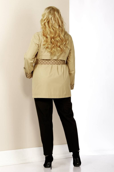 Куртка укороченная с кокеткой и капюшоном Shetti 2123 кэмел - фото 7