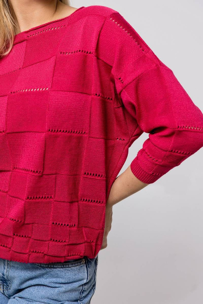 Розовый хлопковый джемпер для сочетания и комфорта Romgil 476-5ТЗ малиновый - фото 2