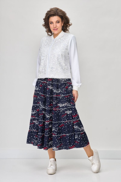 Летнее сине-вискозное платье с резинкой-венгерка Solomeya Lux 947B - фото 7