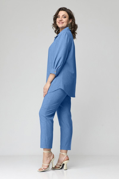 Демисезонный комплект: блуза и классические брюки из текстиля Орхидея 1246 - фото 4