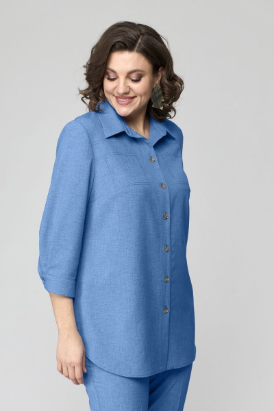 Демисезонный комплект: блуза и классические брюки из текстиля Орхидея 1246 - фото 3