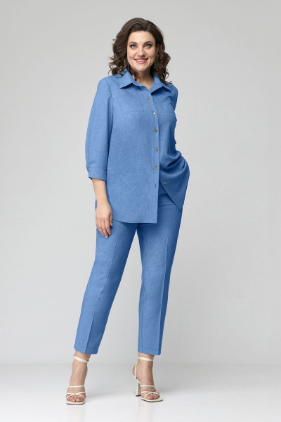 Демисезонный комплект: блуза и классические брюки из текстиля Орхидея 1246 - фото 1