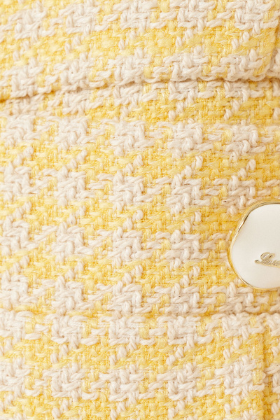 Летний женский жакет из рогожки и хлопка с коротким рукавом Панда 132430w желтый - фото 4