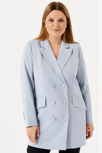 Летний голубой жакет из текста с коротким рукавом Панда 73730z голубой - фото 2