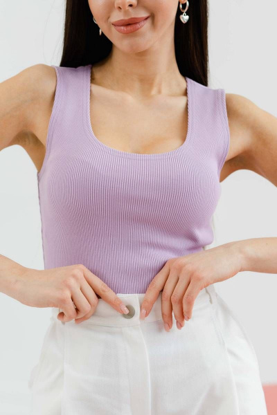 Фиолетовый кроп-топ из кошкорсе универсальный женский Ivera 5001 сиреневый - фото 3
