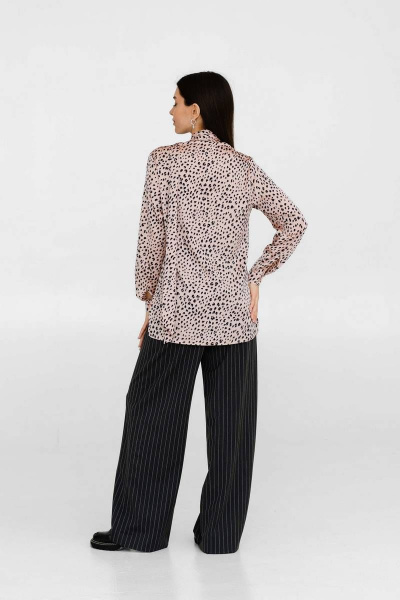 Блуза из искусственного шелка с бантом, розовая/голубая Ivera 5094 розовый - фото 6