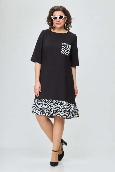 Платье EVA GRANT 7119 черно-белый - фото 4