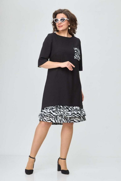 Платье EVA GRANT 7119 черно-белый - фото 2