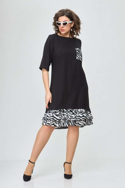 Платье EVA GRANT 7119 черно-белый - фото 3