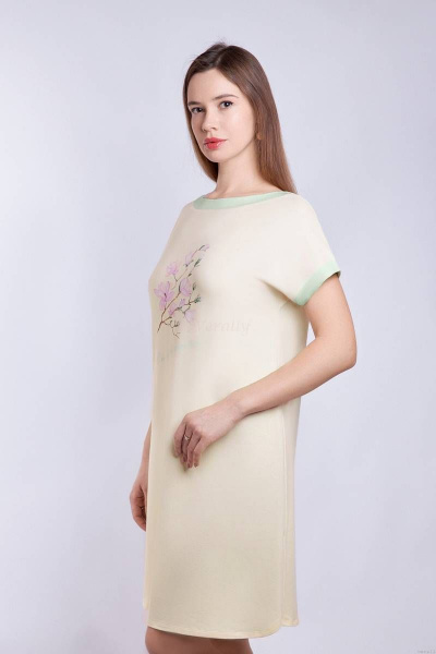 Желтая трикотажная сорочка для ежедневного комфорта Verally 391-2 магнолия - фото 3