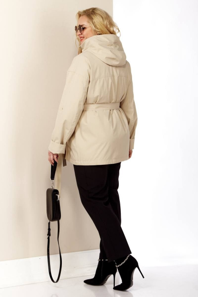 Куртка демисезонная с капюшоном и накладными карманами Shetti 2122 беж - фото 5