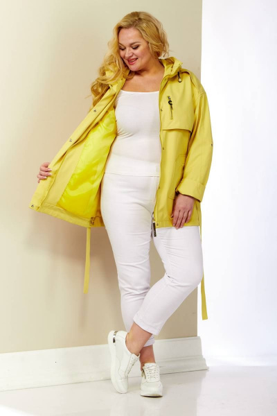 Куртка демисезонная с кокетками и накладными карманами Shetti 2122 желтый - фото 8
