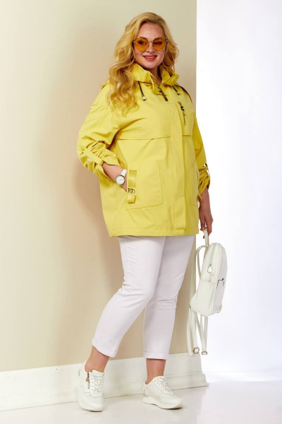 Куртка демисезонная с кокетками и накладными карманами Shetti 2122 желтый - фото 7