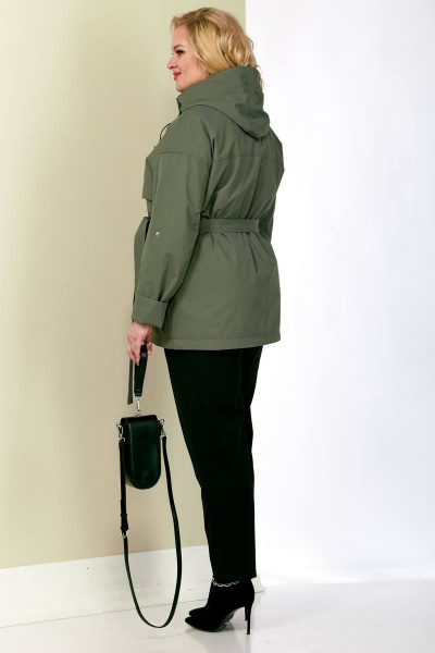 Куртка демисезонная с кокетками и накладными карманами Shetti 2122 хаки - фото 8