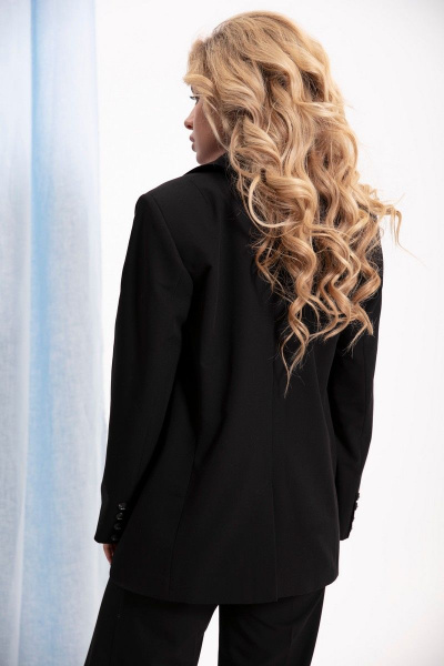 Черный классический жакет с прорезными карманами LM КБ5022 - фото 6