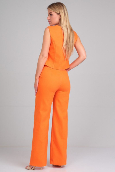 Демисезонный костюм из текстиля с жилетом и расклешенными брюками Your size 2193 - фото 8