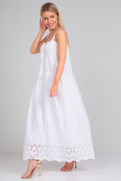 Летний сарафан на бретелях с разрезом и сборкой Your size 2195 - фото 5