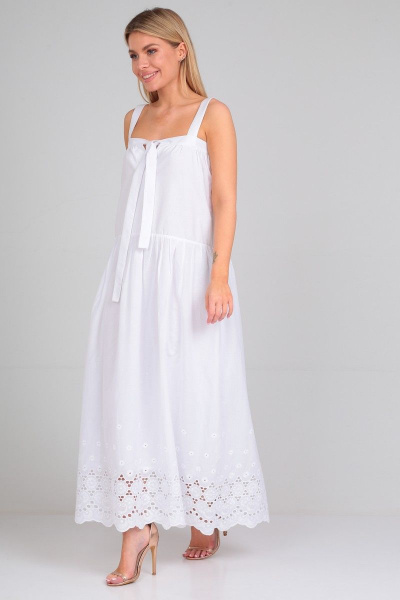 Летний сарафан на бретелях с разрезом и сборкой Your size 2195 - фото 2