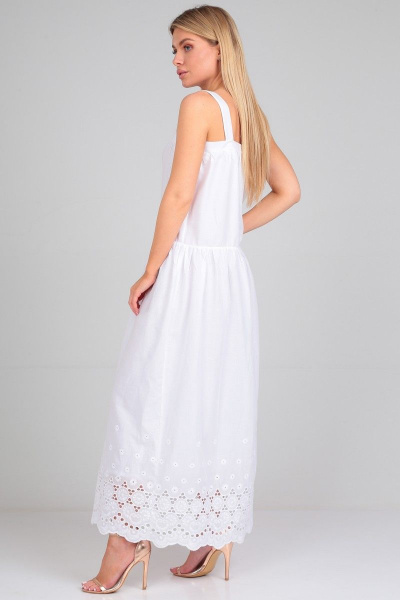 Летний сарафан на бретелях с разрезом и сборкой Your size 2195 - фото 8