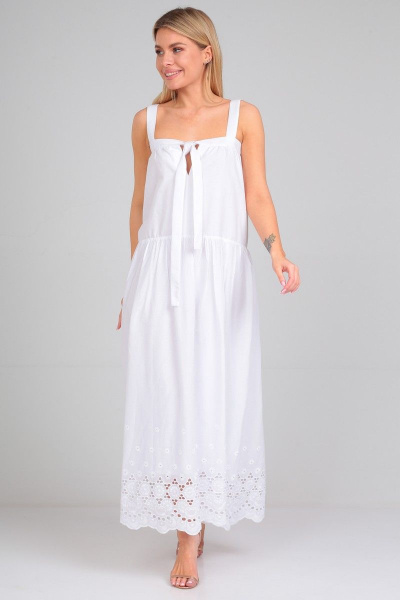 Летний сарафан на бретелях с разрезом и сборкой Your size 2195 - фото 1