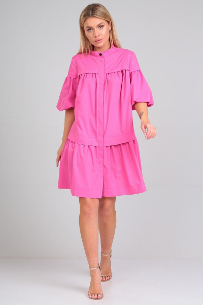 Летнее платье свободного силуэта с кокетками и складками Your size 2197 - фото 2