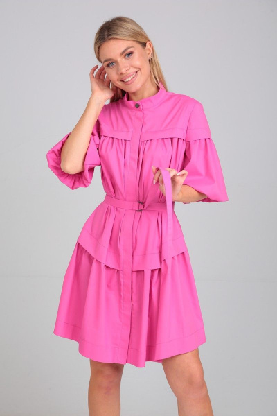 Летнее платье свободного силуэта с кокетками и складками Your size 2197 - фото 5