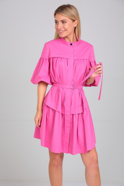 Летнее платье свободного силуэта с кокетками и складками Your size 2197 - фото 4