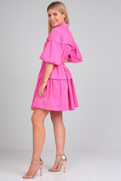 Летнее платье свободного силуэта с кокетками и складками Your size 2197 - фото 8