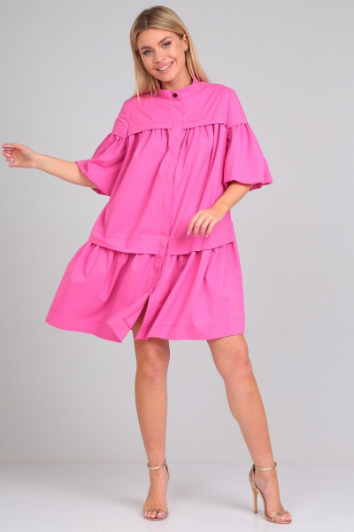 Летнее платье свободного силуэта с кокетками и складками Your size 2197 - фото 1