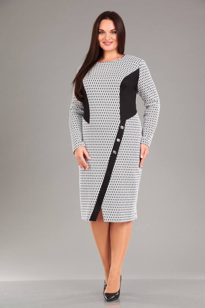 Платье на каждый день из трикотажа мультиколор длиной 104 см Liona Style 553 - фото 1