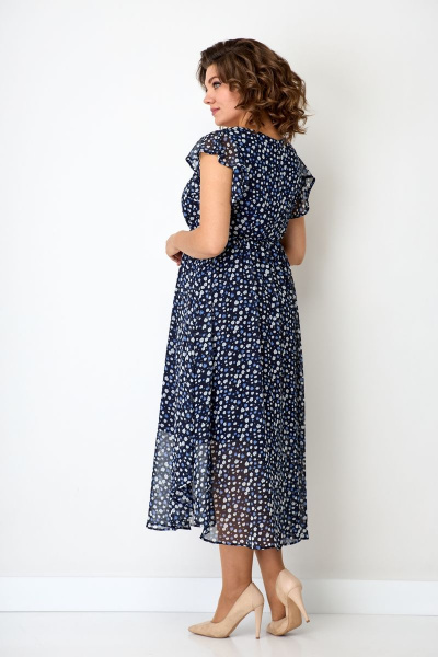 Платье из шифона нарядное с рукавом-волан и тесьмой Solomeya Lux 782C - фото 6