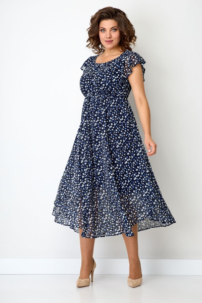 Платье из шифона нарядное с рукавом-волан и тесьмой Solomeya Lux 782C - фото 4