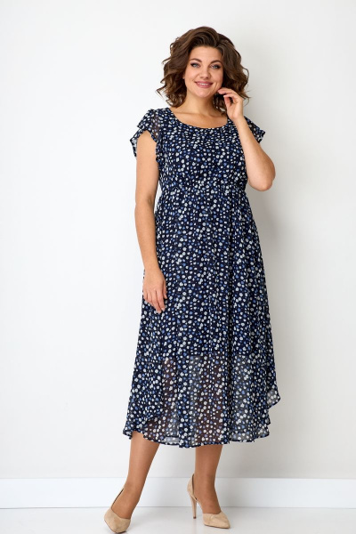 Платье из шифона нарядное с рукавом-волан и тесьмой Solomeya Lux 782C - фото 2