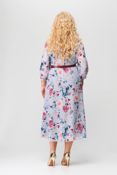 Платье в стиле на каждый день с узкой рюшей и рукавом 42 см Slaviaelit 511 светло-лиловый - фото 2