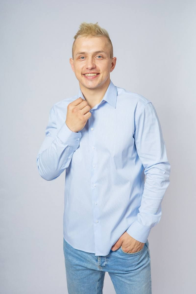 Рубашка Nadex 01-047411/309-23_182-188 светло-бело-голубой - фото 2