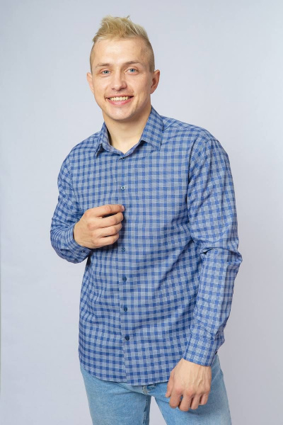 Рубашка Nadex 01-048612/429-23_170-176 серо-синий - фото 3