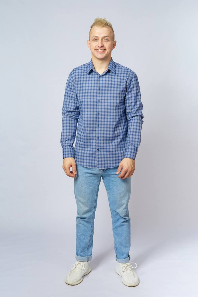 Рубашка Nadex 01-048612/429-23_170-176 серо-синий - фото 2