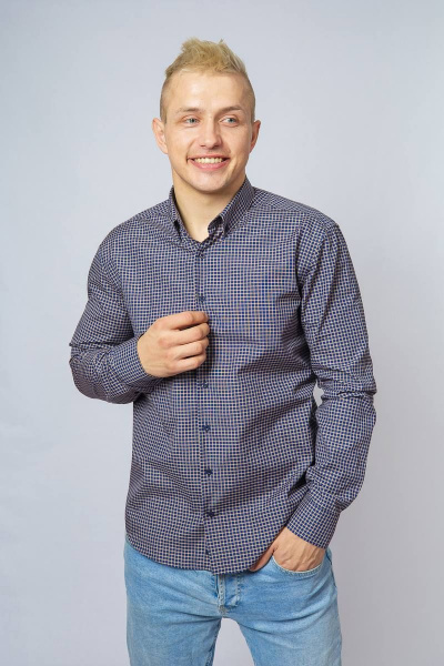 Рубашка Nadex 01-048711/429-23_170-176 синий_экрю - фото 2