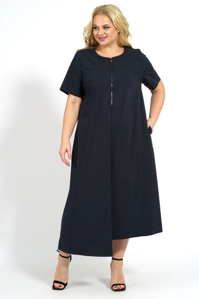 Платье из хлопка для демократичного образа Медея и К 2156 темно-синий - фото 5