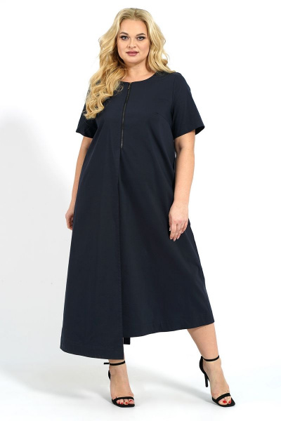 Платье из хлопка для демократичного образа Медея и К 2156 темно-синий - фото 4